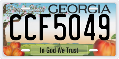 GA license plate CCF5049
