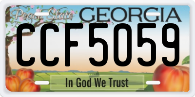 GA license plate CCF5059