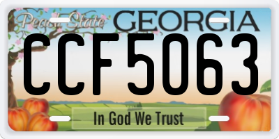 GA license plate CCF5063