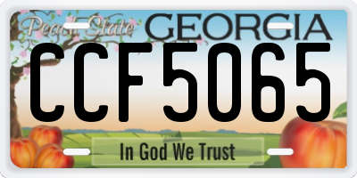 GA license plate CCF5065
