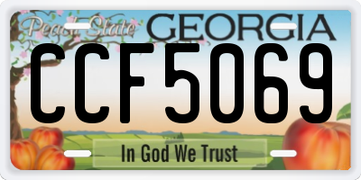 GA license plate CCF5069