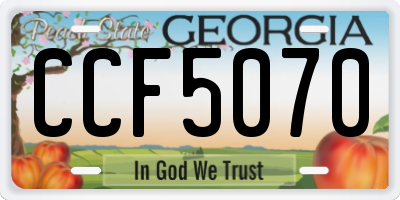 GA license plate CCF5070