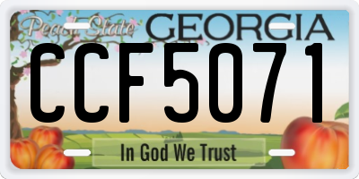 GA license plate CCF5071