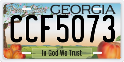 GA license plate CCF5073