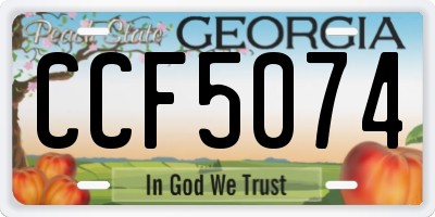GA license plate CCF5074