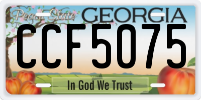 GA license plate CCF5075