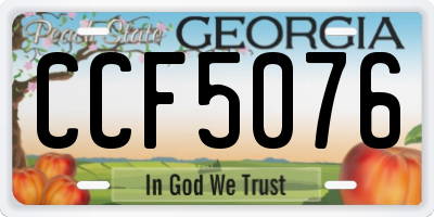GA license plate CCF5076