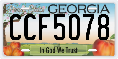 GA license plate CCF5078