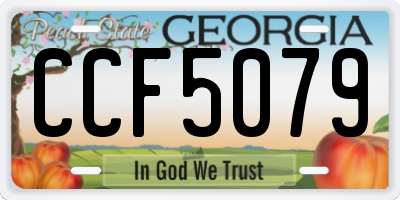GA license plate CCF5079