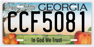 GA license plate CCF5081