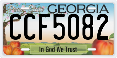 GA license plate CCF5082