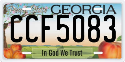 GA license plate CCF5083