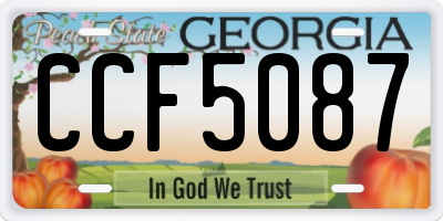 GA license plate CCF5087