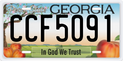 GA license plate CCF5091