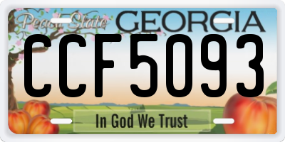 GA license plate CCF5093