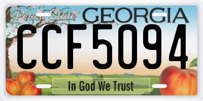 GA license plate CCF5094