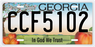 GA license plate CCF5102