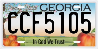 GA license plate CCF5105
