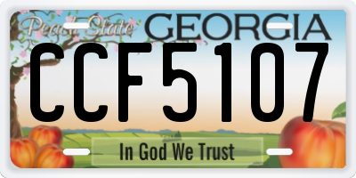 GA license plate CCF5107