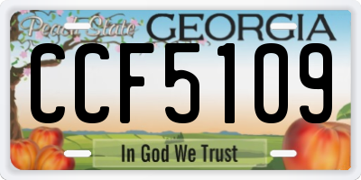GA license plate CCF5109