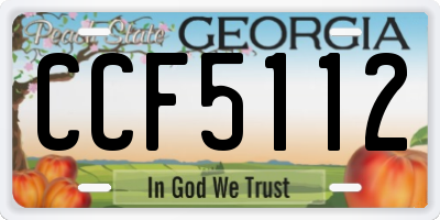 GA license plate CCF5112