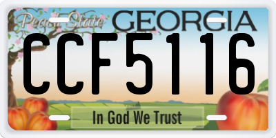 GA license plate CCF5116