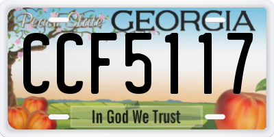 GA license plate CCF5117