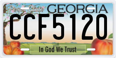 GA license plate CCF5120