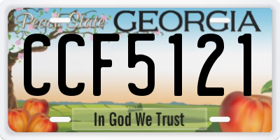 GA license plate CCF5121