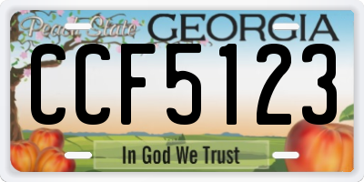 GA license plate CCF5123