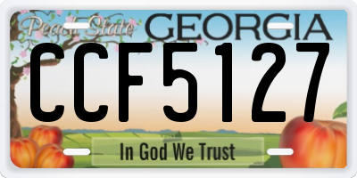 GA license plate CCF5127