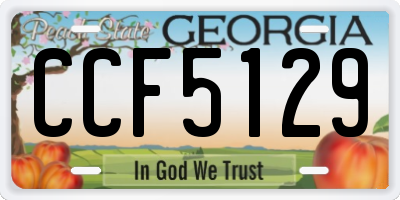 GA license plate CCF5129