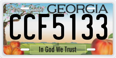 GA license plate CCF5133