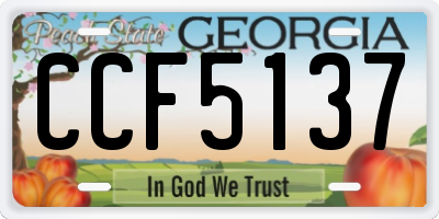 GA license plate CCF5137