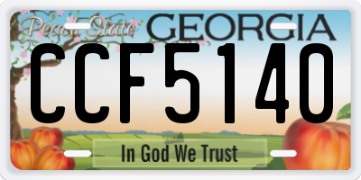 GA license plate CCF5140