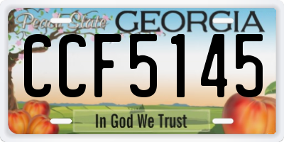 GA license plate CCF5145
