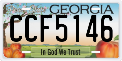 GA license plate CCF5146