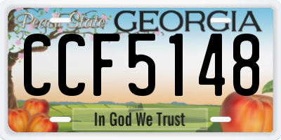 GA license plate CCF5148