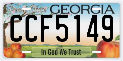 GA license plate CCF5149