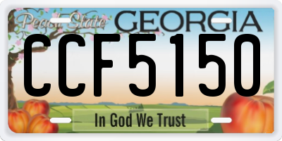 GA license plate CCF5150