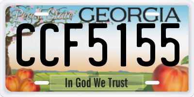 GA license plate CCF5155