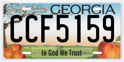 GA license plate CCF5159