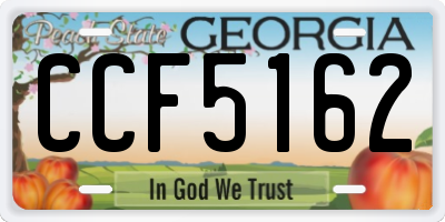 GA license plate CCF5162