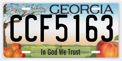 GA license plate CCF5163