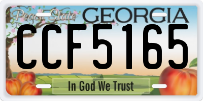 GA license plate CCF5165