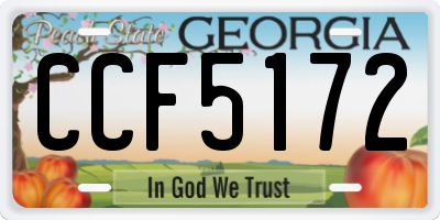 GA license plate CCF5172