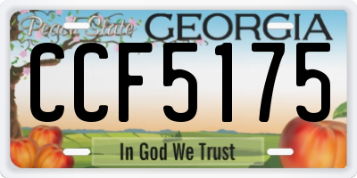 GA license plate CCF5175