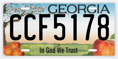 GA license plate CCF5178