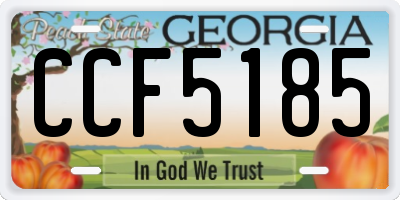GA license plate CCF5185