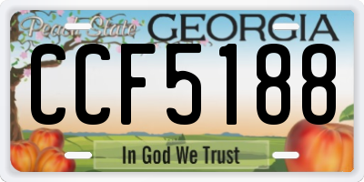 GA license plate CCF5188